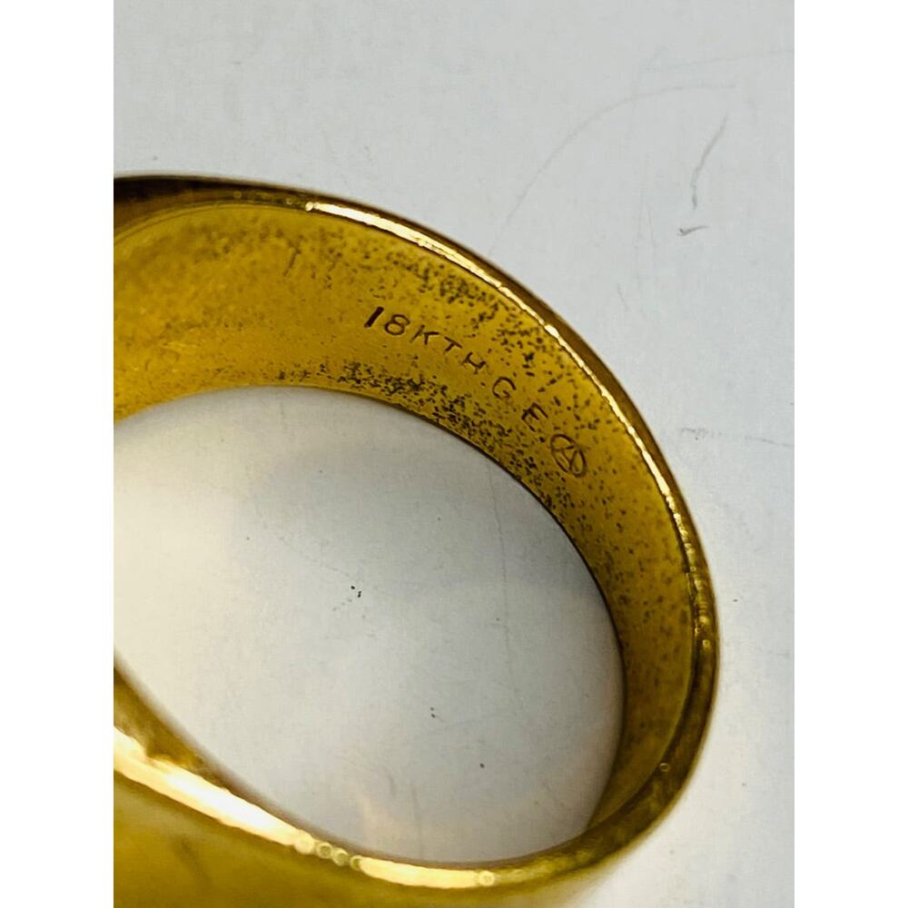 Size 9 Vintage 18k Gold Electroplate Ring Ace of Spades 17.5mm - Picture 2 of 6